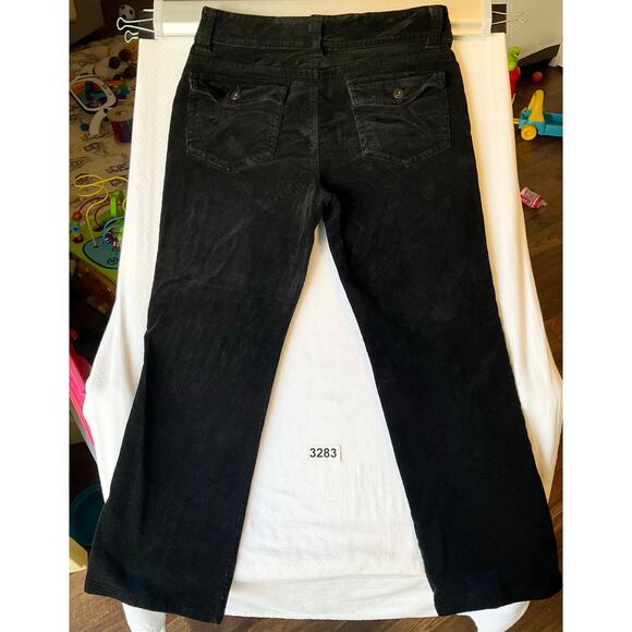 Gloria Vanderbilt Women Corduroy Pants size 12Petite Black Mid Rise Straight Fit - Picture 10 of 10
